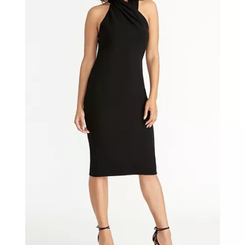 Elegant Black Halter Dress